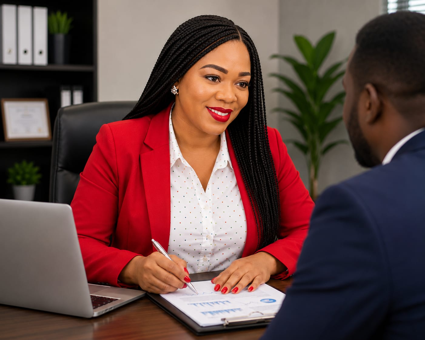 Couple reviewing their loan options together at home